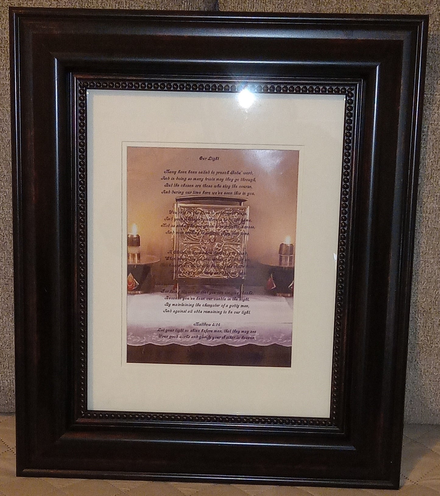 Our Light 10x13 poetic picture frame